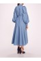 Women Marchesa Dresses | Rosette Ruffle Midi Dress Denim Blue