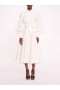Women Marchesa Dresses | Rosette Ruffle Midi Dress Ivory