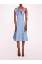 Women Marchesa Dresses | Rosette Ruffle Sundress Denim Blue