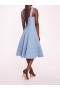 Women Marchesa Dresses | Rosette Ruffle Sundress Denim Blue