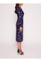 Women Marchesa Dresses | Sequin Bouquets Midi Dress Indigo