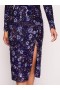 Women Marchesa Dresses | Sequin Bouquets Midi Dress Indigo