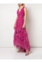 Women Marchesa Dresses | Sequin Dot Texture Tea Length Dress Fuchsia