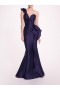 Women Marchesa Dresses | Silk Mikado Gown Navy