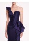 Women Marchesa Dresses | Silk Mikado Gown Navy