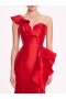 Women Marchesa Dresses | Silk Mikado Gown Red