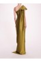 Women Marchesa Dresses | Silk Mikado Midi Dress Olive