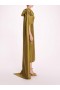 Women Marchesa Dresses | Silk Mikado Midi Dress Olive