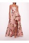 Women Marchesa Dresses | Square Neck Drape Ballgown Pink
