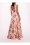 Women Marchesa Dresses | Square Neck Drape Ballgown Pink