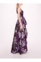 Women Marchesa Dresses | Square Neck Drape Ballgown Purple