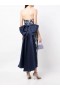 Women Marchesa Dresses | Strapless Column Midi Dress Navy