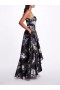 Women Marchesa Dresses | Strapless Floral Gown Black