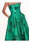 Women Marchesa Dresses | Strapless Marigold Gown Emerald Multi