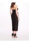 Women Marchesa Dresses | Strapless Tea-Length Rosette Pencil Dress Black