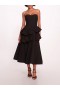 Women Marchesa Dresses | Taffeta Tiered Midi Dress Black