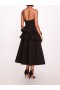 Women Marchesa Dresses | Taffeta Tiered Midi Dress Black