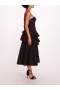 Women Marchesa Dresses | Taffeta Tiered Midi Dress Black