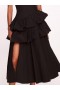 Women Marchesa Dresses | Taffeta Tiered Midi Dress Black