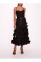 Women Marchesa Dresses | Tulle Rosette Midi Dress Black