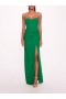 Women Marchesa Dresses | Twist Crepe Column Gown Emerald