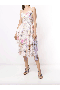 Women Marchesa Dresses | Twisted Tiered Linen Day Dress Blush Multi
