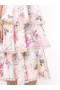 Women Marchesa Dresses | Twisted Tiered Linen Day Dress Blush Multi