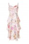 Women Marchesa Dresses | Twisted Tiered Linen Day Dress Blush Multi