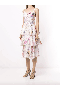 Women Marchesa Dresses | Twisted Tiered Linen Day Dress Blush Multi