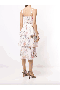 Women Marchesa Dresses | Twisted Tiered Linen Day Dress Blush Multi