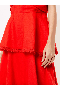 Women Marchesa Dresses | Twisted Tiered Linen Day Dress Fiery Red