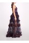 Women Marchesa Dresses | Watercolor Garland Gown Navy Multi