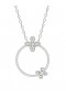 Women Marchesa Jewelry | Floral White Gold Pendant Necklace White Gold