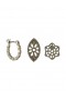 Women Marchesa Jewelry | Gold Studs And Mini Huggie Hoop Trio Floral Earrings Set Gold