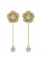 Women Marchesa Jewelry | Halo Flower Rose Gold Drop Earrings Rose Gold