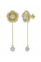 Women Marchesa Jewelry | Halo Flower Rose Gold Drop Earrings Rose Gold