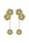 Women Marchesa Jewelry | Halo Flower Yellow Gold Drop Earrings Yellow Gold