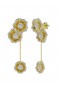Women Marchesa Jewelry | Halo Flower Yellow Gold Drop Earrings Yellow Gold
