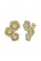 Women Marchesa Jewelry | Halo Flower Yellow Gold Earrings Yellow Gold