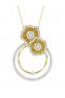 Women Marchesa Jewelry | Halo Flower Yellow Gold Pendant Necklace Yellow Gold