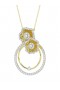 Women Marchesa Jewelry | Halo Flower Yellow Gold Pendant Necklace Yellow Gold