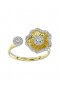 Women Marchesa Jewelry | Halo Flower Yellow Gold Ring Yellow Gold