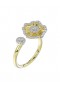 Women Marchesa Jewelry | Halo Flower Yellow Gold Ring Yellow Gold
