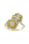 Women Marchesa Jewelry | Halo Flower Yellow Gold Ring Yellow Gold