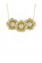 Women Marchesa Jewelry | Halo Flower Yellow Pendant Necklace Yellow Gold