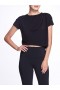 Women Marchesa Marchesa Active | Black Relaxed Crop Top With Short Sleeves Black