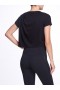Women Marchesa Marchesa Active | Black Relaxed Crop Top With Short Sleeves Black