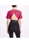 Women Marchesa Tops | Azalea Pink Open Back Cropped Workout Top Azalea