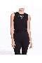 Women Marchesa Tops | Black Workout Tank Top With Bow Detail Black