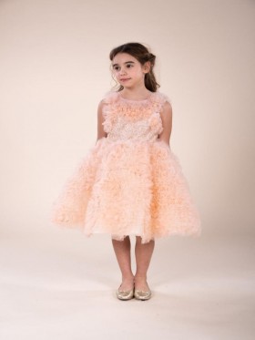 Kids Marchesa Midi Dresses | Embellished Tulle Gown Pink